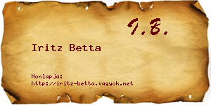 Iritz Betta névjegykártya
